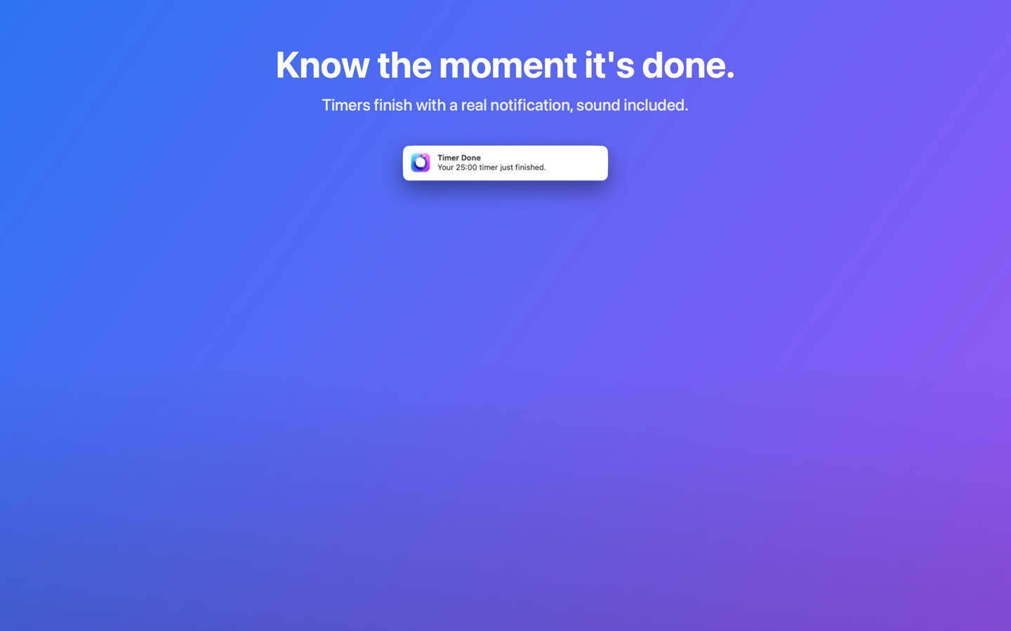 The Timer Done notification